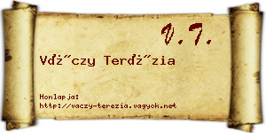 Váczy Terézia névjegykártya